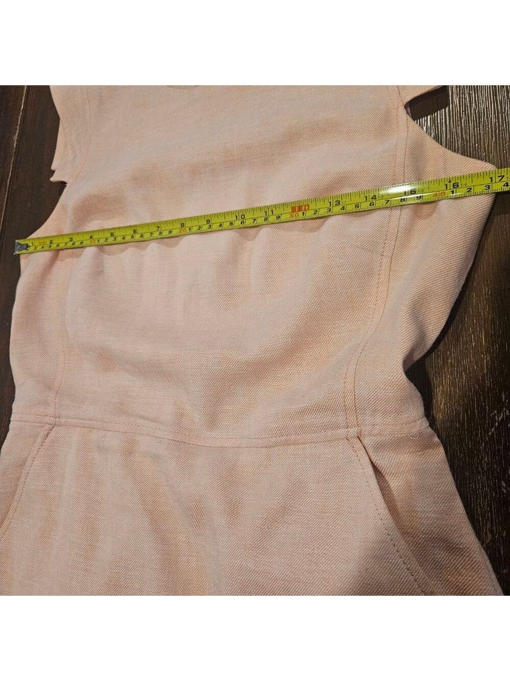Women's J.Crew Linen Blend Resume Midi Dress Size 2 Orange Sorbet, 2 Pockets! - Picture 12 of 14